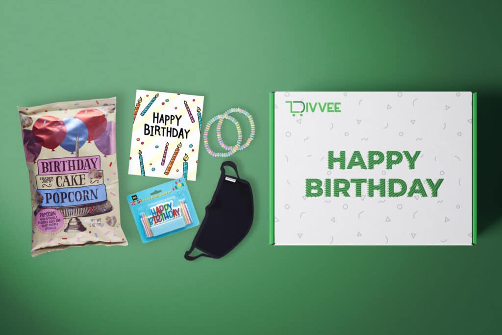 divvee care package box birthday surprise